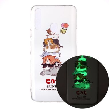 Luminous TPU Soft Protective Case (Kočky) Pro Samsung Galaxy A20s