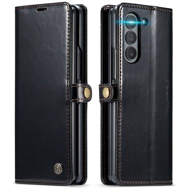 Multifunkční peněženkové pouzdro CaseMe Crazy Horse pro Samsung Galaxy Z Fold5 - Černá