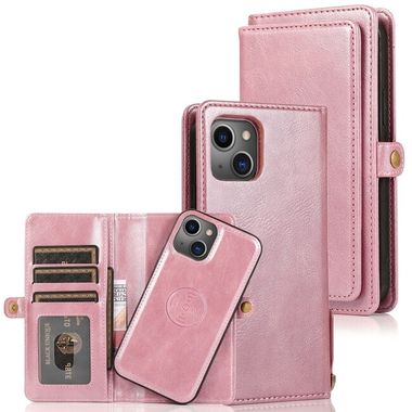 Multifunkční peněženkové pouzdro STRONG pro váš iPhone 14 - Růžově zlatá
