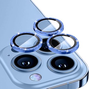 Ochranné sklo ENKAY Alloy na zadní kameru pro iPhone 15 Pro - Modrá