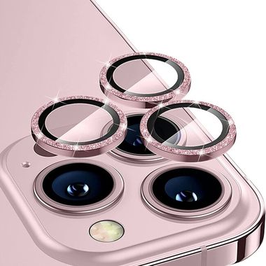 Ochranné sklo ENKAY Alloy na zadní kameru pro iPhone 15 Pro - Růžová