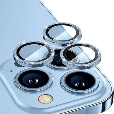 Ochranné sklo ENKAY Alloy na zadní kameru pro iPhone 15 Pro - Sierra modrá