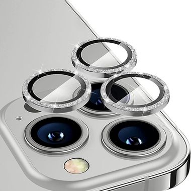 Ochranné sklo ENKAY Alloy na zadní kameru pro iPhone 15 Pro - Stříbrná