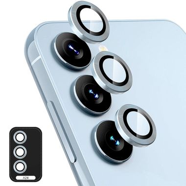 Ochranné sklo ENKAY Aluminium na kameru pro telefon Galaxy A35 - Bledě modrá