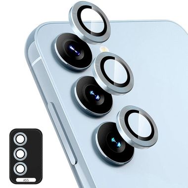 Ochranné sklo ENKAY Aluminium na kameru pro telefon Galaxy A55 - Bledě modrá