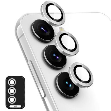 Ochranné sklo ENKAY Aluminium na kameru pro telefon Galaxy A55 - Stříbrná