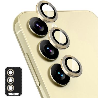 Ochranné sklo ENKAY Aluminium na kameru pro telefon Galaxy A55 - Zlatá
