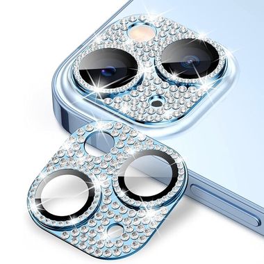 Ochranné sklo ENKAY Blink na zadní kameru pro iPhone 15 - Sierra modrá