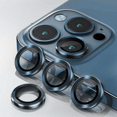Ochranné sklo ENKAY na zadní kameru pro iPhone 15 Pro - Tmavě modrá