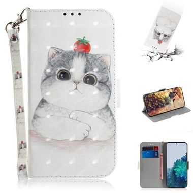 Peňaženkové 3D pouzdro na Samsung Galaxy S21 5G - Cute Cat