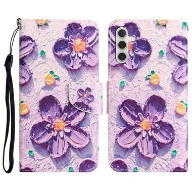 Peňeženkové 3D puzdro COLORED pro Samsung Galaxy A54 5G – Fialový květ