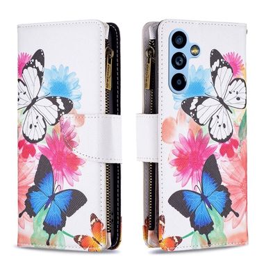 Peňeženkové 3D puzdro DRAWING pro Samsung Galaxy A54 5G – Dva motýli
