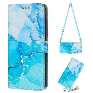 Peněženkové 3D pouzdro Marble pro Samsung Galaxy A73 5G - Modře zelená