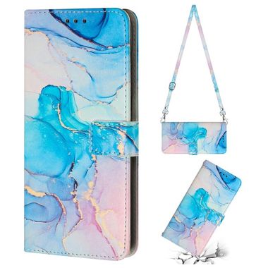 Peněženkové 3D pouzdro Marble pro Samsung Galaxy A73 5G - Růžovo zelená