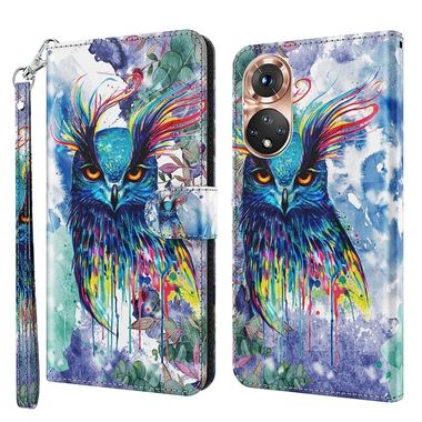 Peněženkové 3D pouzdro na Honor 50 - Watercolor Owl