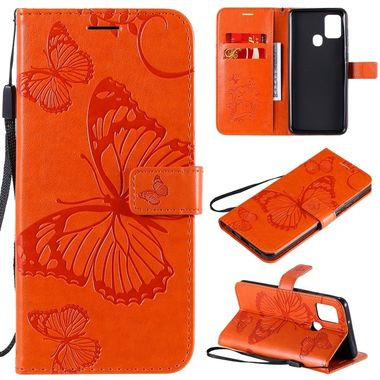 Peňeženkové 3D pouzdro na Samsung Galaxy A21s - Oranžový motýľ