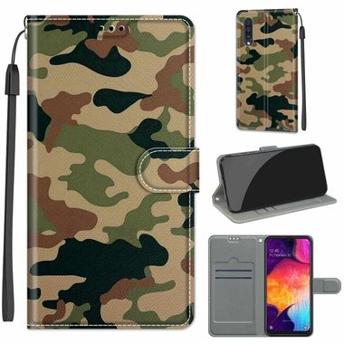 Peněženkové 3D pouzdro pro Samsung Galaxy A50 – Camouflage