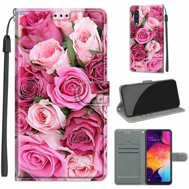 Peněženkové 3D pouzdro pro Samsung Galaxy A50 – Leaf Pink Rose