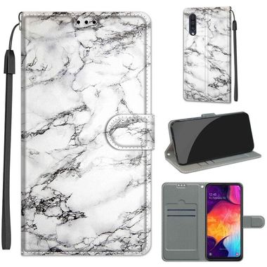 Peněženkové 3D pouzdro pro Samsung Galaxy A50 – White Marble