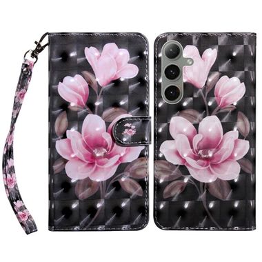 Peněženkové 3D pouzdro pro Samsung Galaxy S24 Plus 5G - Pink Flower