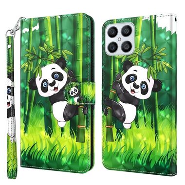 Peňeženkové 3D puzdro PAINTING pro Honor X8 4G – Panda a bambus