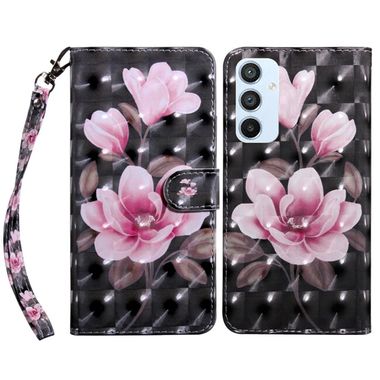 Peňeženkové 3D puzdro PAINTED pro Samsung Galaxy A54 5G – Růžový květ