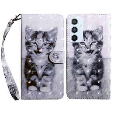 Peňeženkové 3D puzdro PAINTED pro Samsung Galaxy A54 5G – Usmívající se kočka