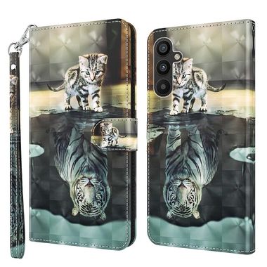 Peňeženkové 3D puzdro PAINTING pro Samsung Galaxy A34 5G - Kočka a tygr