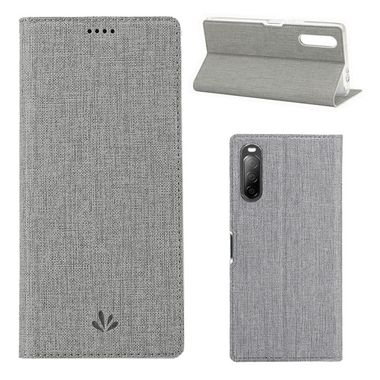 Peňaženkové Denim puzdro na Sony Xperia L4 - Grey