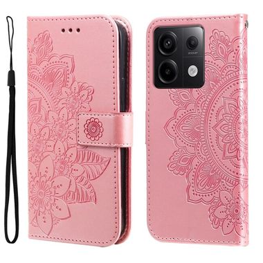Peněženkové kožené pouzdro 7-petals na Xiaomi Redmi Note 13 Pro - Růžové zlato