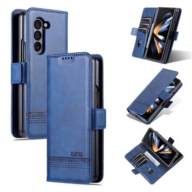 Peněženkové kožené pouzdro AZNS Calf pro Samsung Galaxy Z Fold5 - Modrá