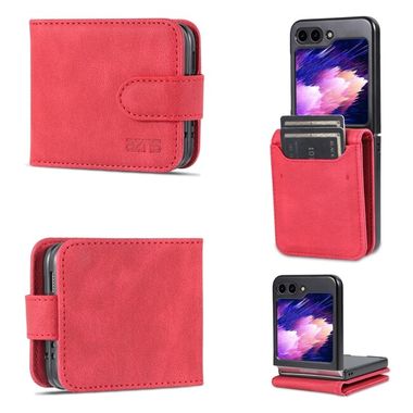Peněženkové kožené pouzdro AZNS Dream pro Samsung Galaxy Z Flip 5 - Červená