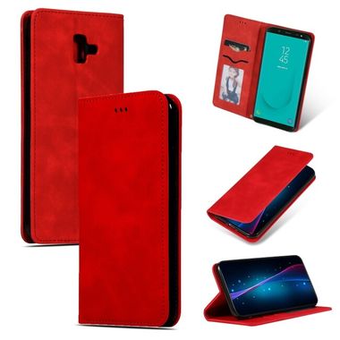 Peněženkové kožené pouzdro Business na Samsung Galaxy J6 Plus 2018 – Červená