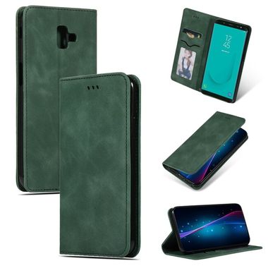 Peněženkové kožené pouzdro Business pro Samsung Galaxy J6 Plus 2018 – Zelená