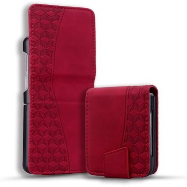 Peněženkové kožené pouzdro Business pro Samsung Galaxy Z Flip4 - Červená