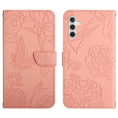 Peněženkové kožené pouzdro BUTTERFLY pro Samsung Galaxy A04s - Růžová