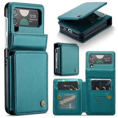 Peněženkové kožené pouzdro CaseMe Business pro Samsung Galaxy Z Flip4 - Zelená