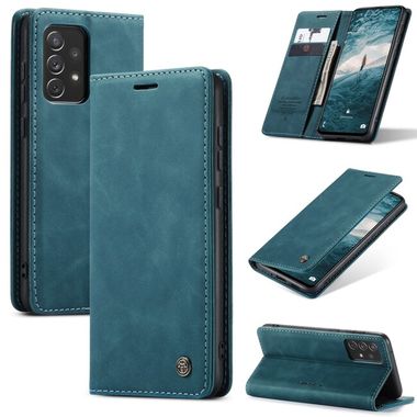 Peněženkové kožené pouzdro CaseMe Flip pro Samsung Galaxy A73 5G - Modrá