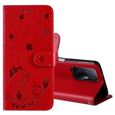 Peňeženkové kožené pouzdro CAT BEE pro Xiaomi Mi 11T / 11T Pro – Červená