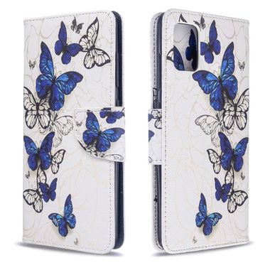 Peněženkové kožené pouzdro Colored Drawing Pattern  na Samsung Galaxy A51 Butterfly Swarm