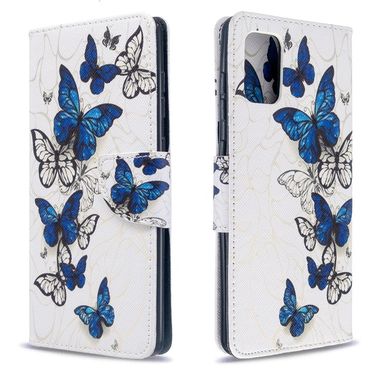 Peněženkové pouzdro kožené  Colored Drawing na Samsung Galaxy A71-Butterfly Swarm