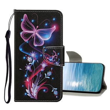 Peňeženkové kožené pouzdro COLORED na Samsung Galaxy A23 5G - Fluorescenční motýl