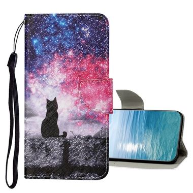 Peňeženkové kožené pouzdro COLORED na Samsung Galaxy A23 5G - Kočka s hvězdnou oblohou
