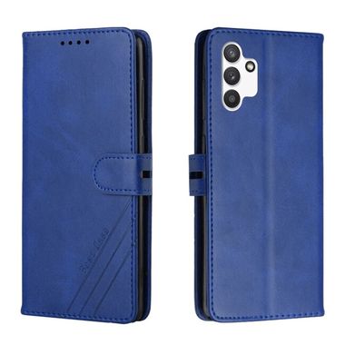 Peneženkové kožené pouzdro Cow Texture na Samsung Galaxy A13 - Modrá
