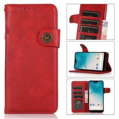 Peněženkové kožené pouzdro COWHIDE pro Samsung Galaxy A03 - Červená