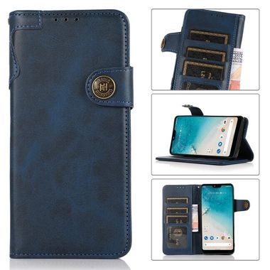 Peněženkové kožené pouzdro COWHIDE pro Samsung Galaxy A03 - Modrá