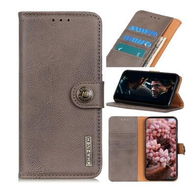 Peňaženkové kožené puzdro KHAZNEH na Samsung Galaxy A51 5G - Khaki