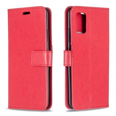 Peňaženkové kožené puzdro CRAZY HORS na Samsung Galaxy A51 5G - Červená
