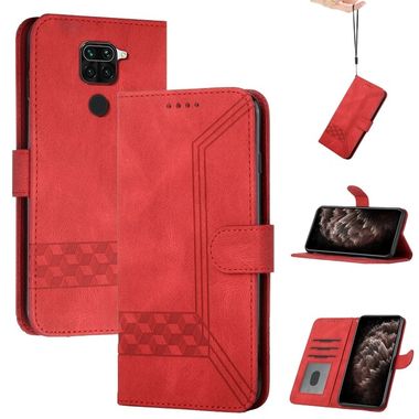 Peneženkové kožené pouzdro CUBIC na Xiaomi Redmi Note 9 - Červená