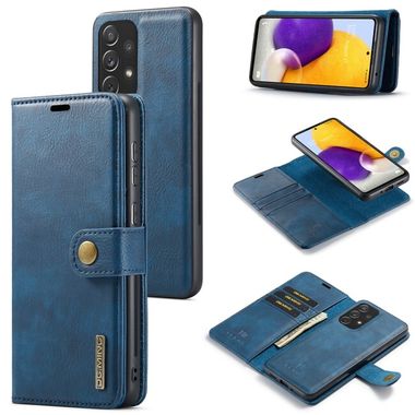 Peněženkové kožené pouzdro DG.MING pro Samsung Galaxy A73 5G - Modrá